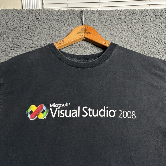 Microsoft Visual Studio Defy All Challenges Men Medium T shirt Tech Internet Y2K - Picture 1 of 10